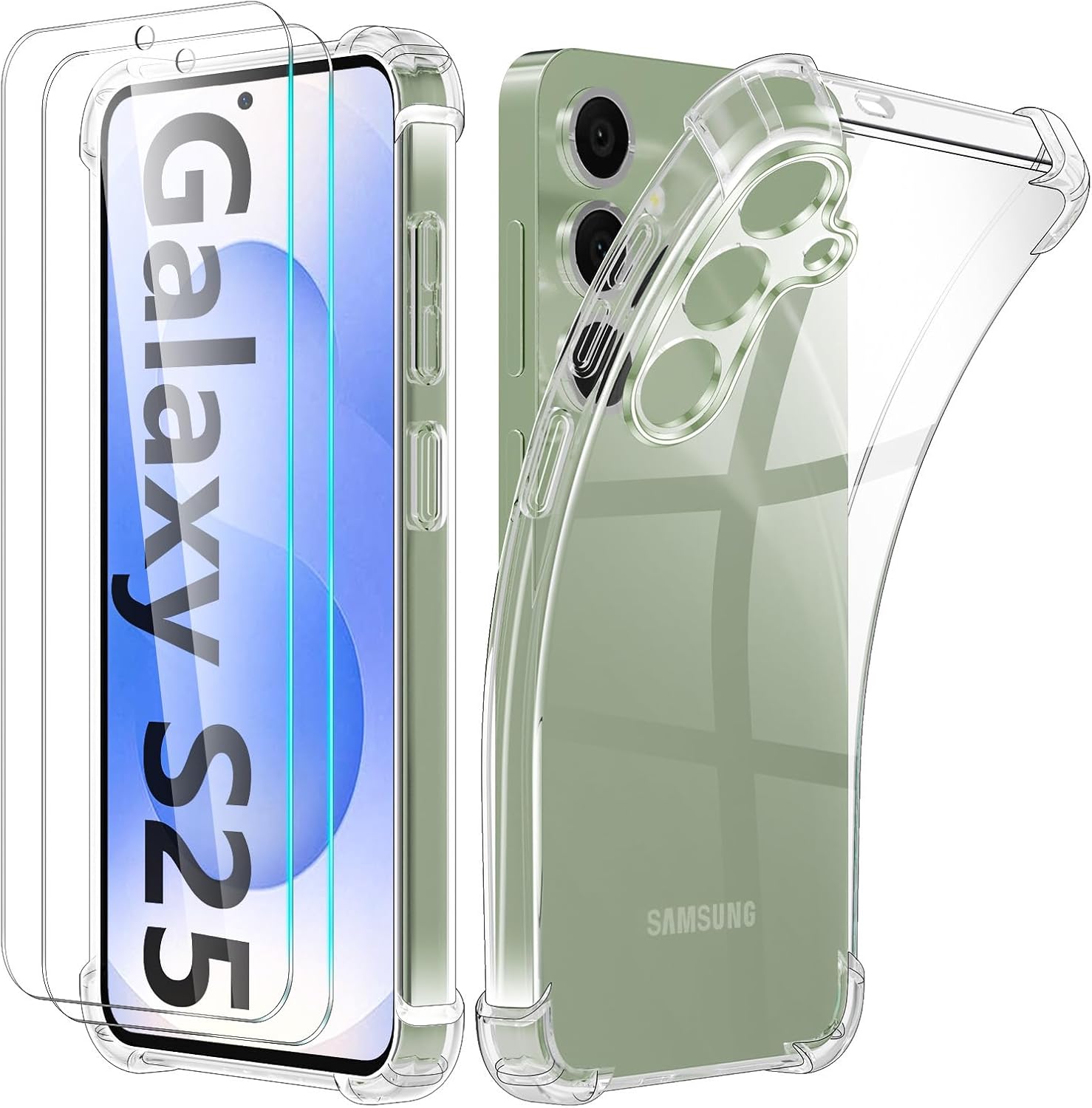 Samsung Galaxy S25 / S25 / Plus / S25 Ultra  Case Clear Phone Cover & Screen Protector