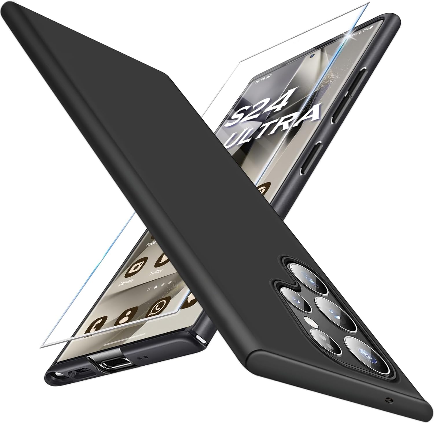 Samsung Galaxy S24 Plus Ultra Case Matte Hard Phone Cover  & Screen Protector