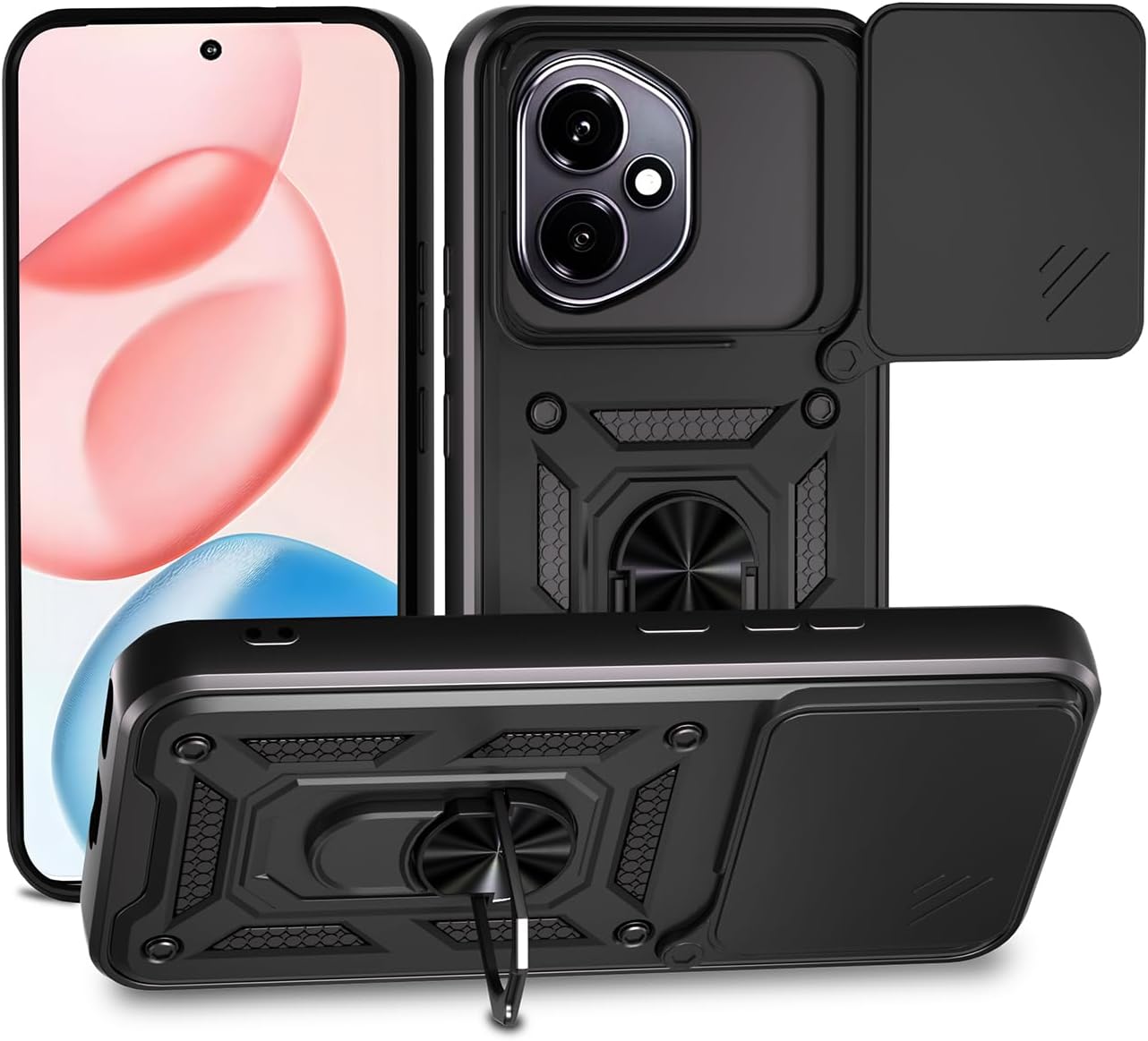 Honor 400 / 400 Pro / 400 LIte Case Shockproof Ring Stand Phone Camera Lens Cover