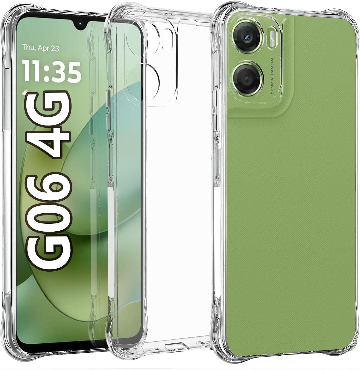 Motorola Moto G06/G06 Power Case Clear Phone Cover & Screen Protector