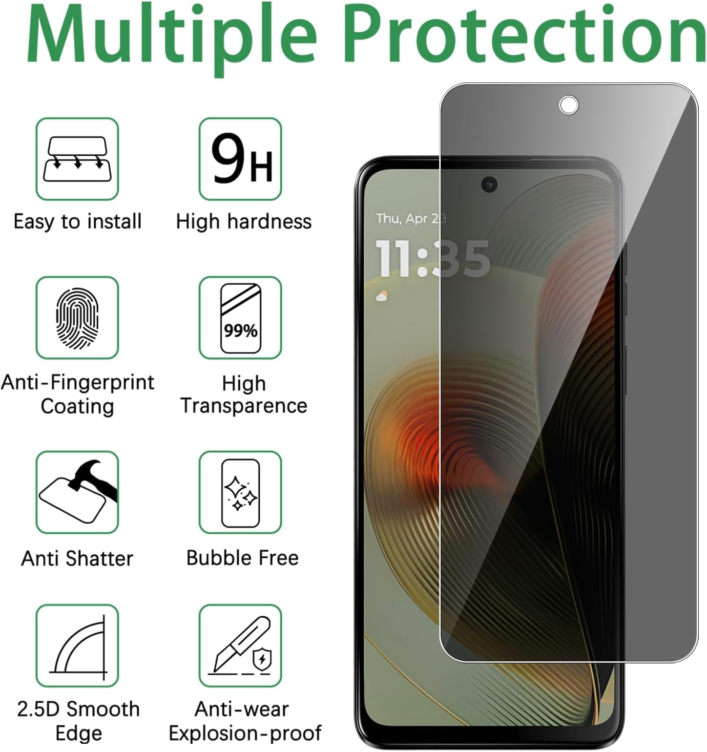 Motorola Moto G06/G06 Power Screen Protector Privacy Anti-Spy