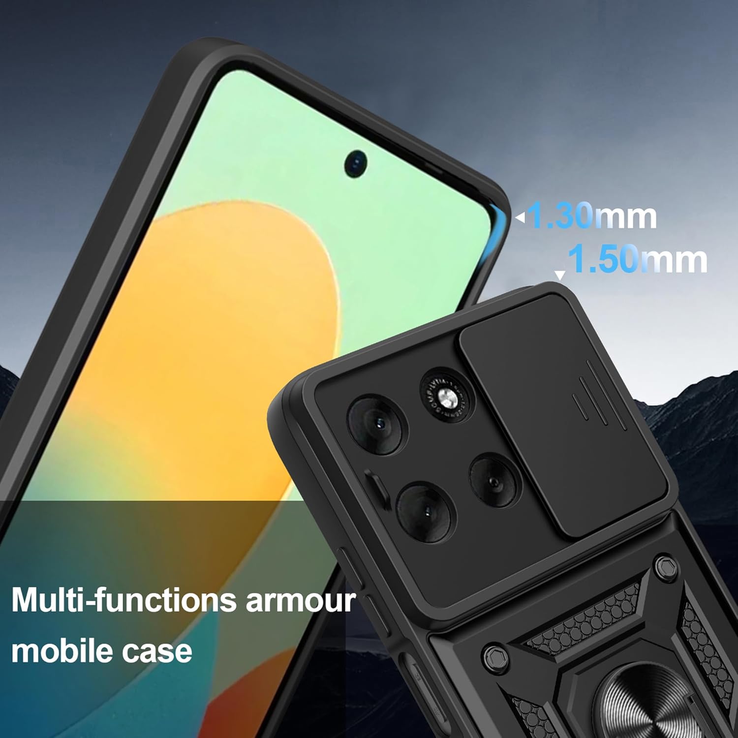Motorola Moto G86 Case Shockproof Ring Stand Phone Cover
