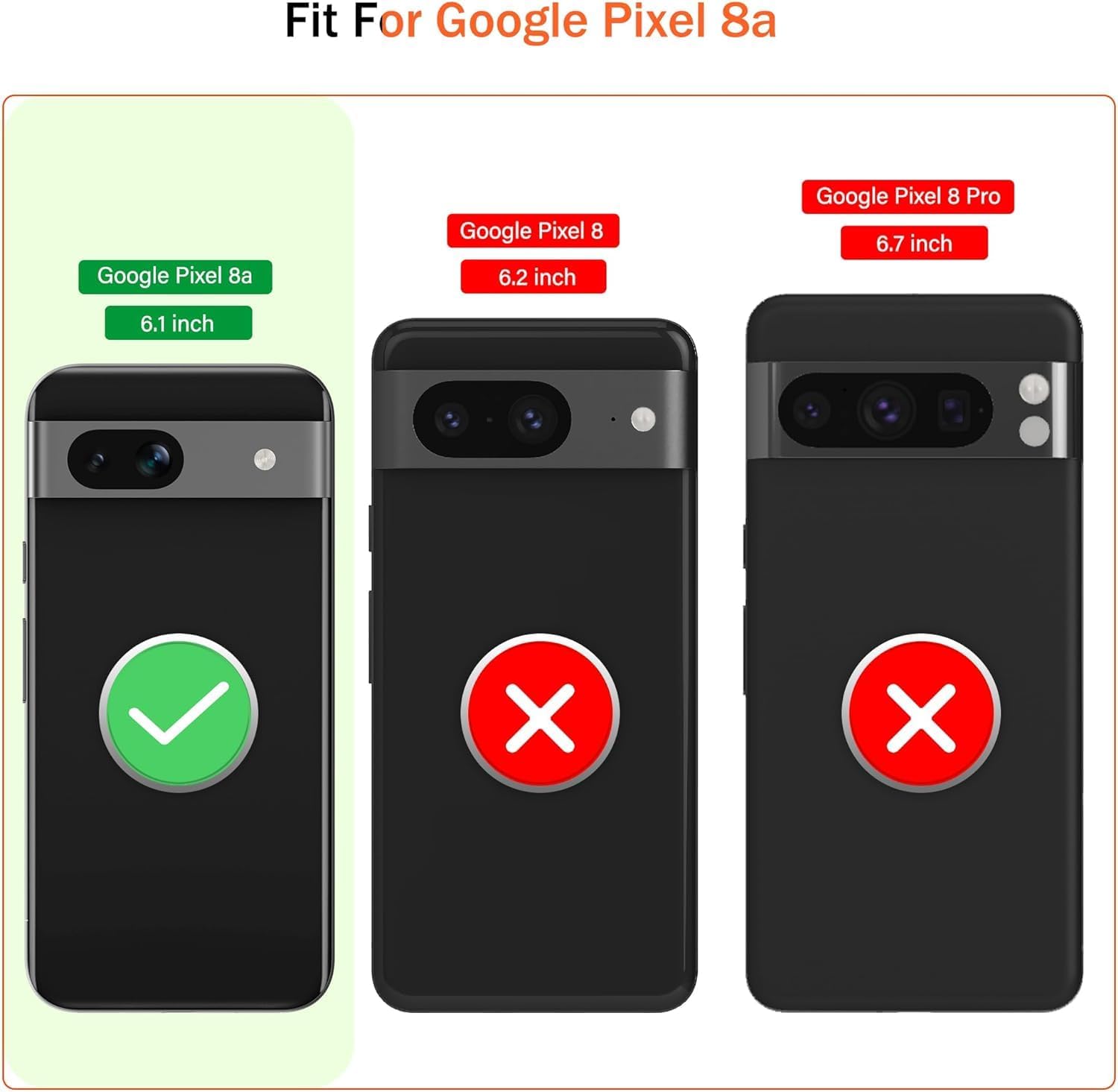 Google Pixel 8a Case Clear Silicone Shockproof Gel Phone Cover