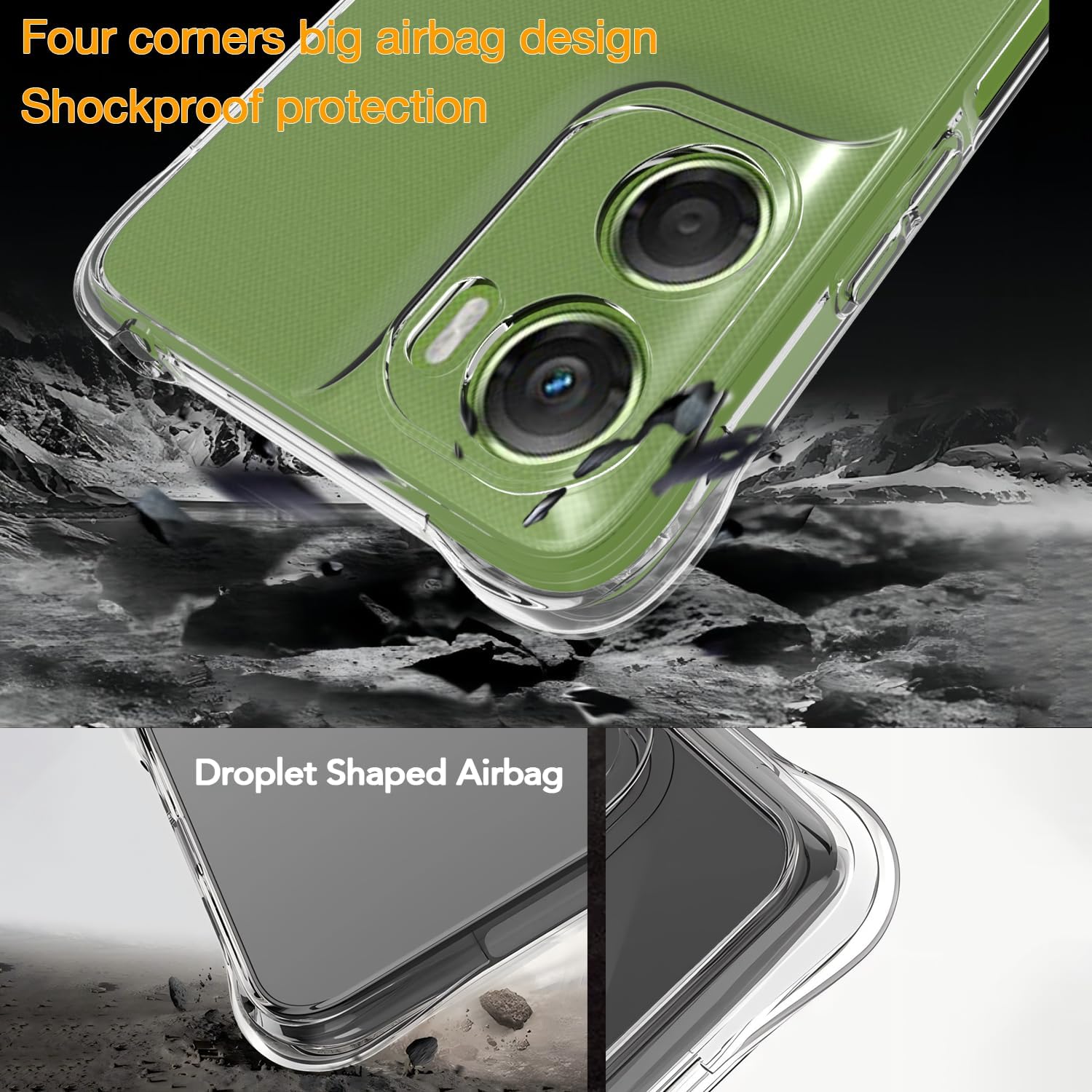 Motorola Moto G06/G06 Power Case Clear Silicone Shockproof Gel Phone Cover