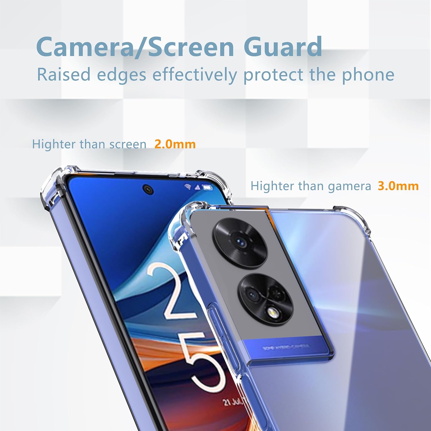 TCL 50 SE Case Clear Silicone Shockproof Gel Phone Cover