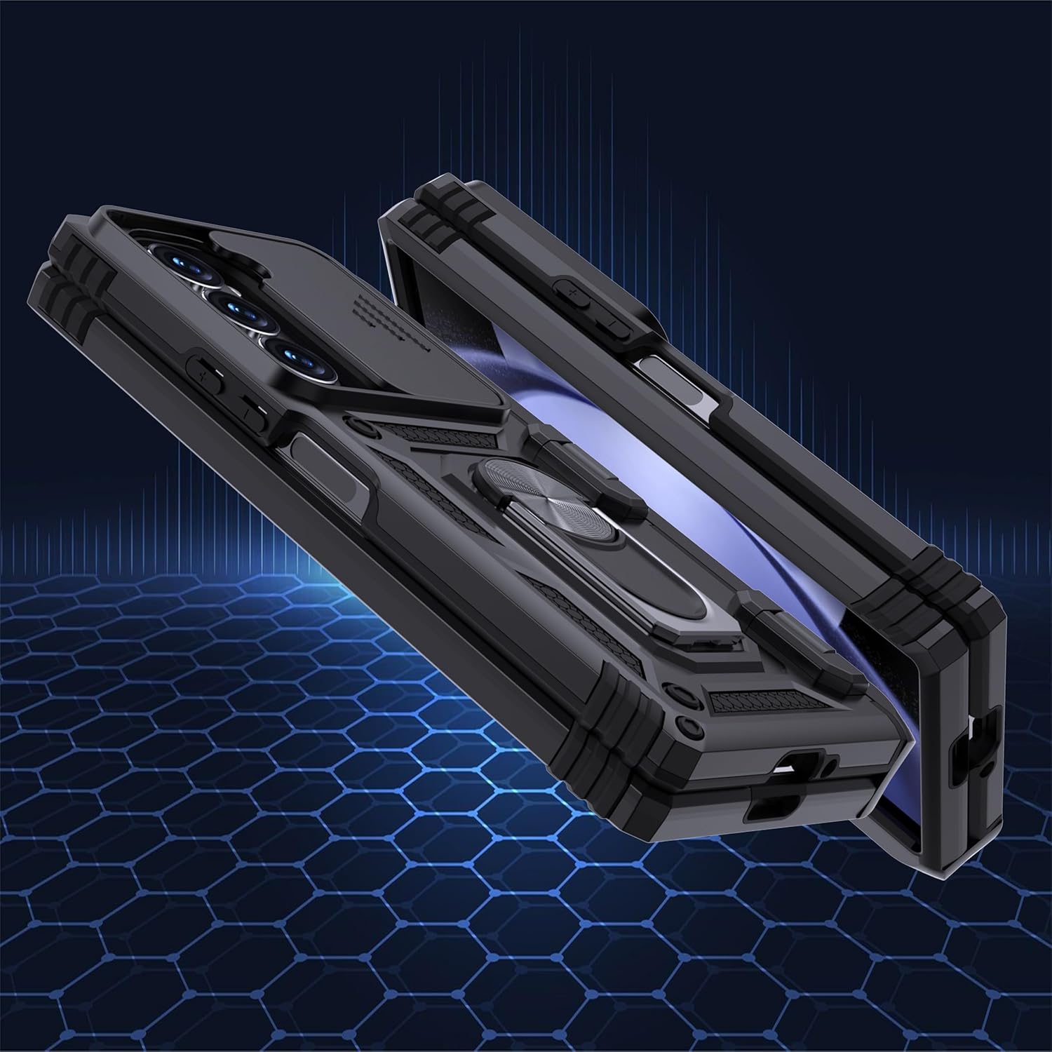 Samsung Galaxy Z Fold 6 Case Shockproof Ring Stand Phone Camera Lens Cover