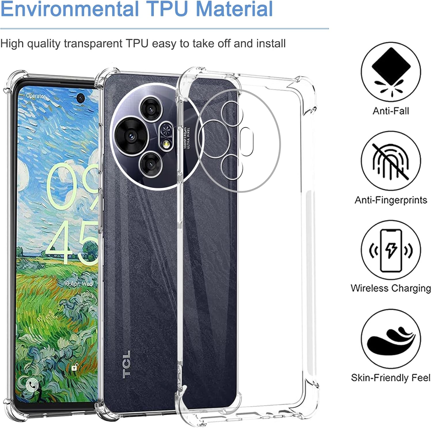 TCL 50 NxtPaper / 50 Pro Case Clear Silicone Shockproof Gel Phone Cover