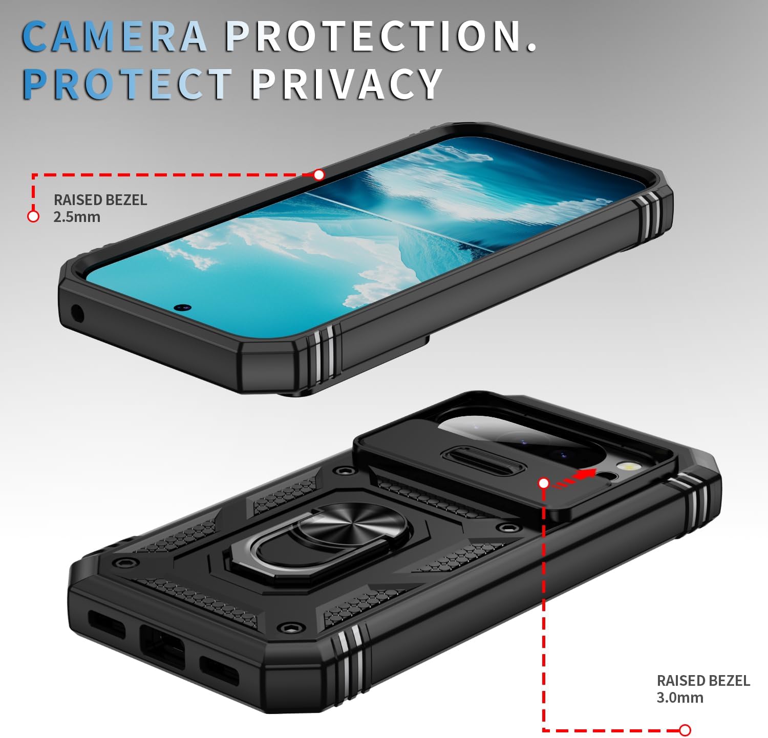 Google Pixel 10 10 Pro 10 XL Case Shockproof Ring Stand Phone Camera Lens Cover