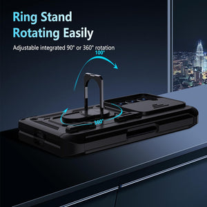 Samsung Galaxy Z Fold 6 Case Shockproof Ring Stand Phone Camera Lens Cover