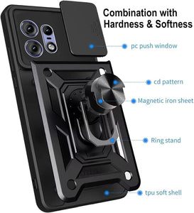 Motorola Edge 50 Neo Case Shockproof Ring Stand Phone Camera Lens Cover