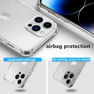 Apple iPhone 15 Pro Case Clear Silicone Shockproof Gel Phone Cover