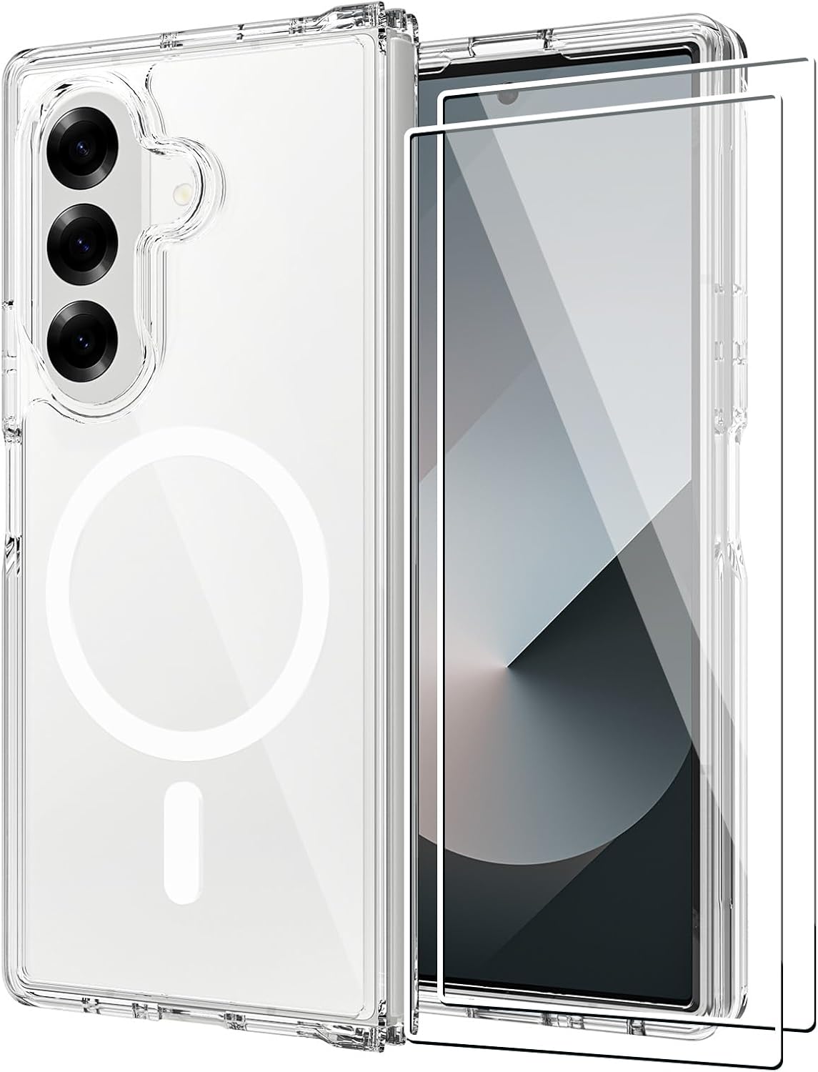 Samsung Galaxy Z Fold 7 Clear Case Magsafe Phone Cover + Glass Screen Protector