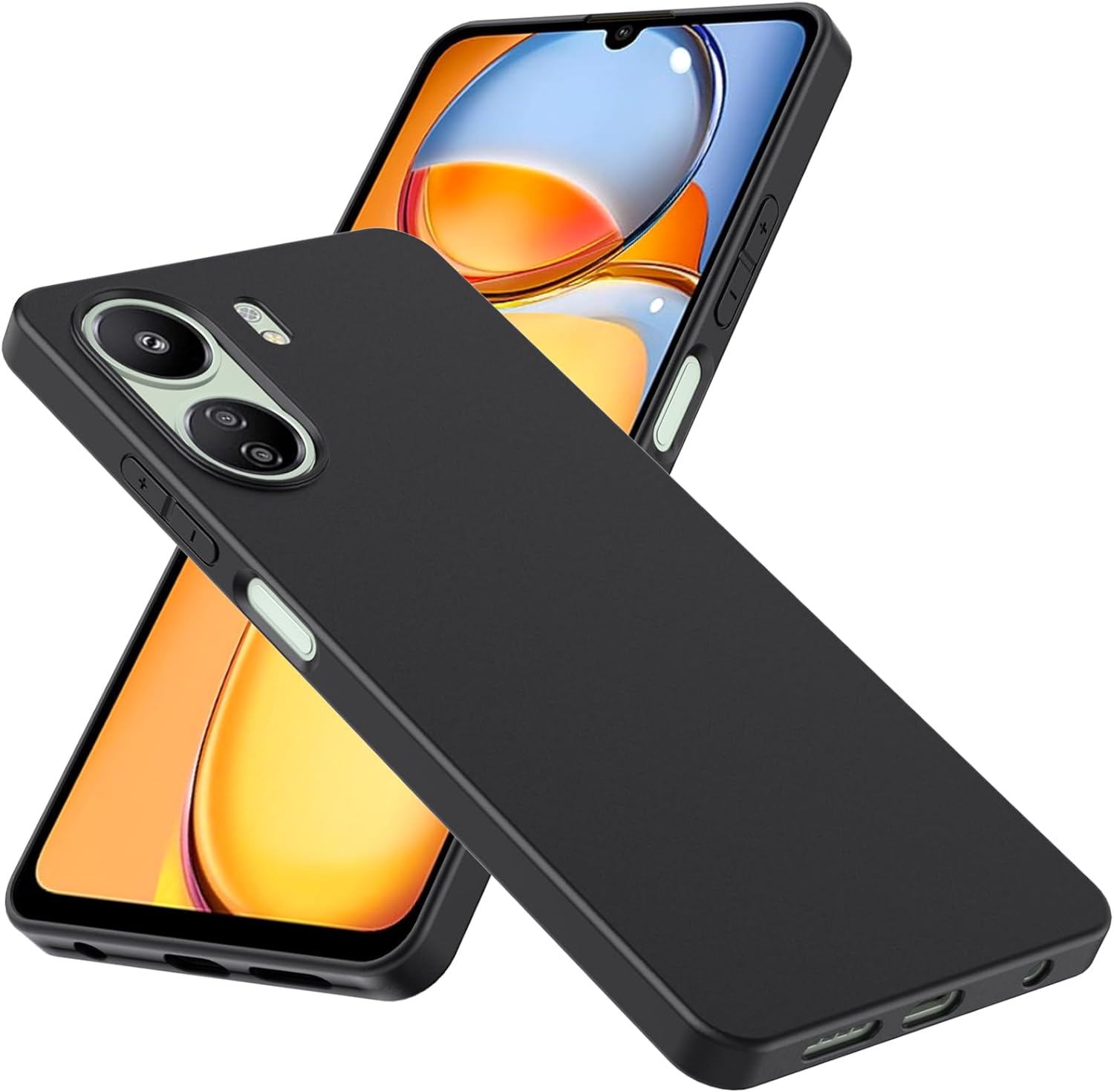 Xiaomi Redmi 13C / Poco C65 Case Black Gel Phone Cover & Screen Protector