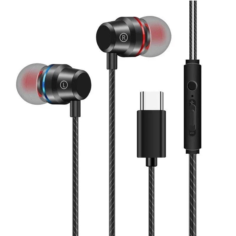 Samsung Galaxy S24 FE Earphones Type C Headphones In Ear Wired Mic Remote Black