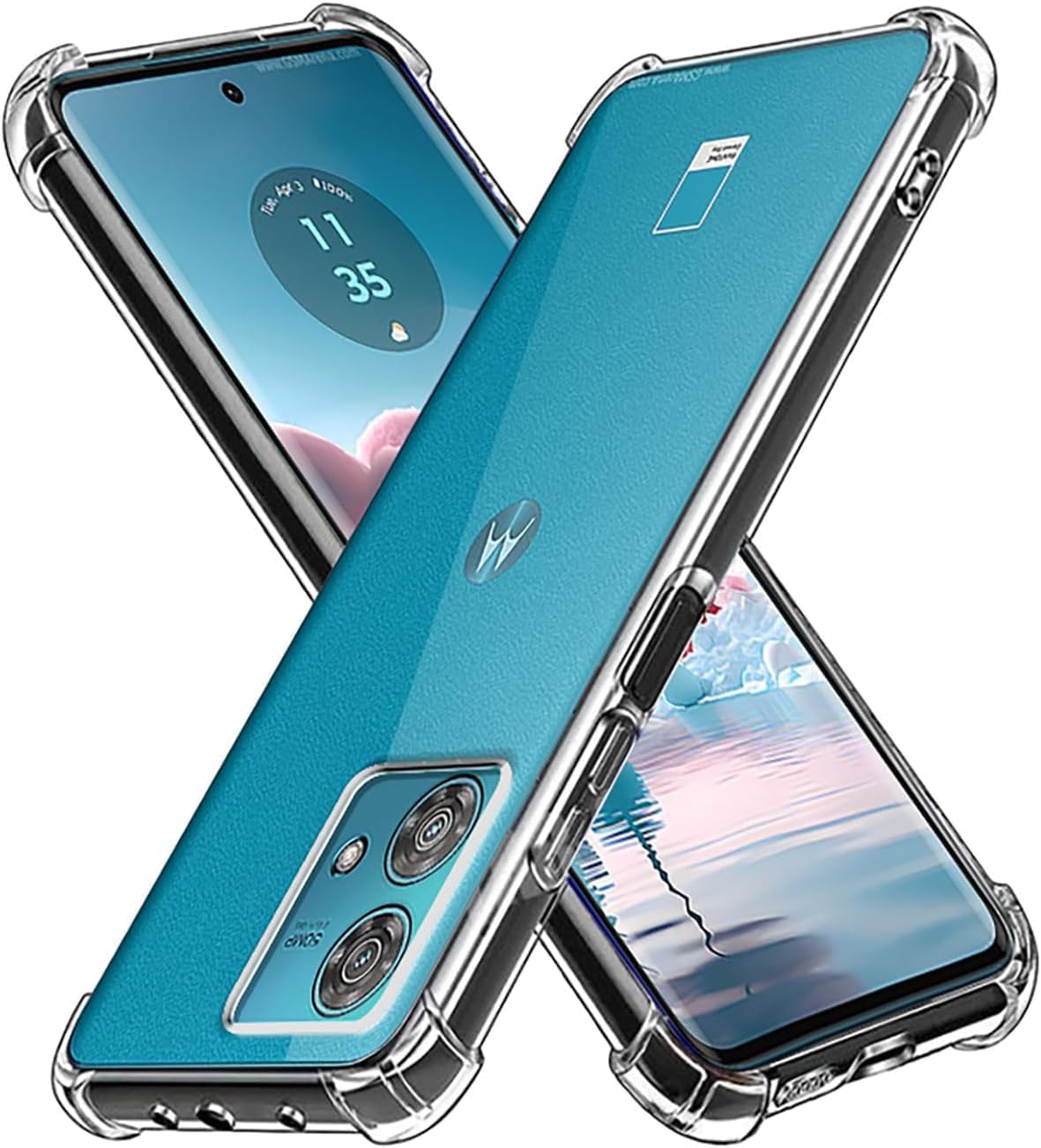 Motorola Edge 40/Neo/Pro Case Clear Silicone Shockproof Gel Phone Cover