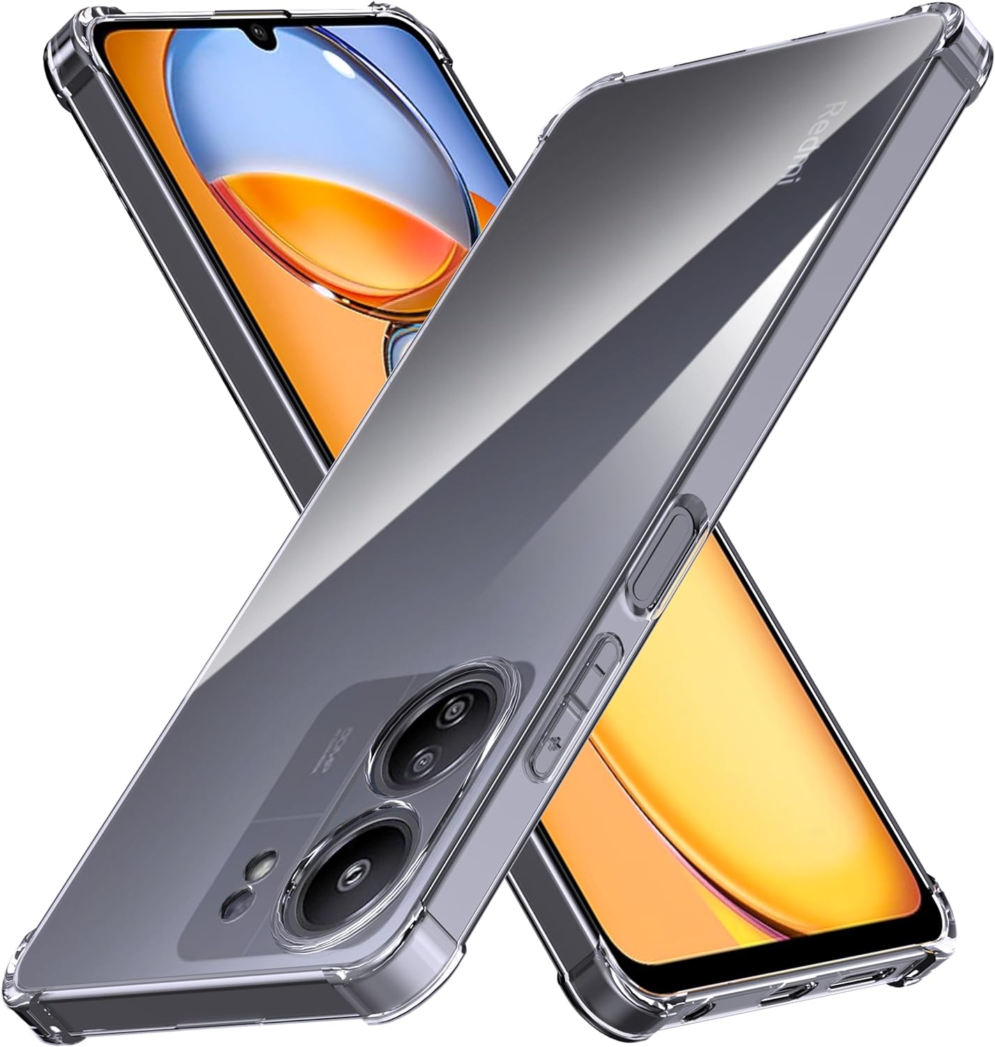 Xiaomi Redmi 13C / Poco C65 Case Clear Phone Cover & Screen Protector