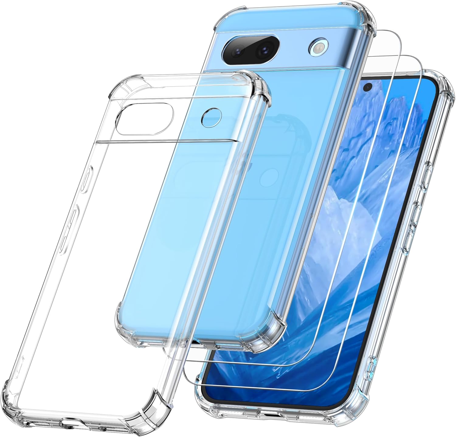 Google Pixel 9a Case Clear Phone Cover & Screen Protector