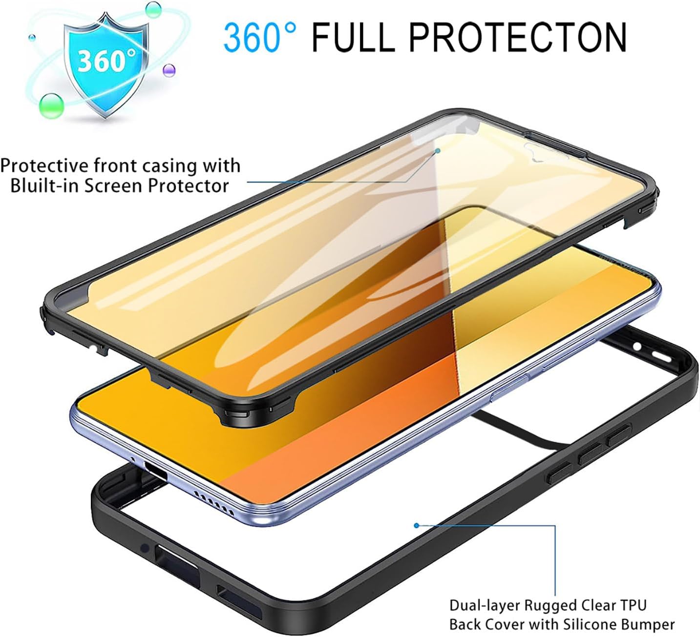Xiaomi 15T / 15T Pro Case 360 Full Body Screen Protector Cover
