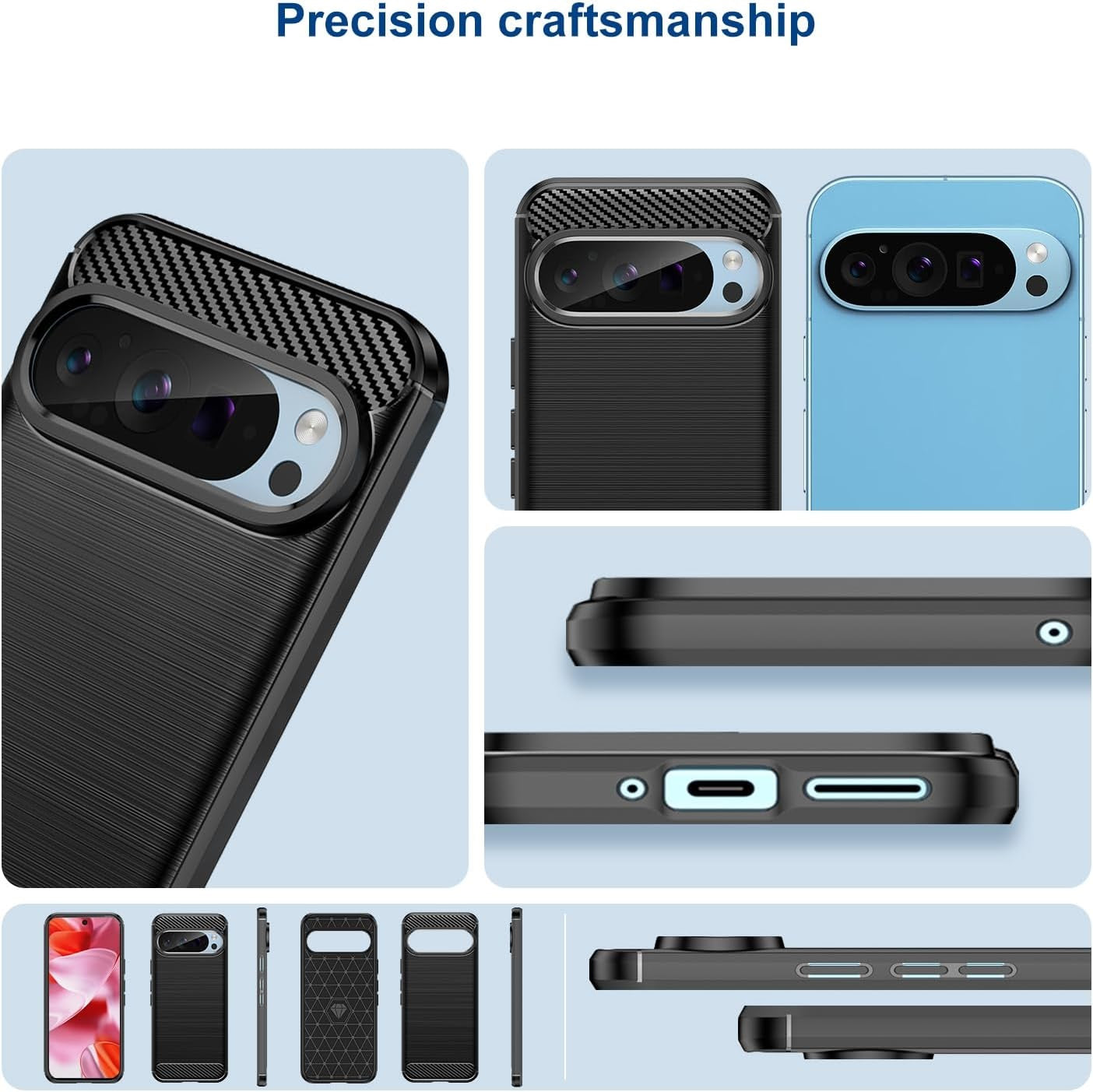 Google Pixel 10 10 Pro 10 XL Case Carbon Fibre Phone Cover