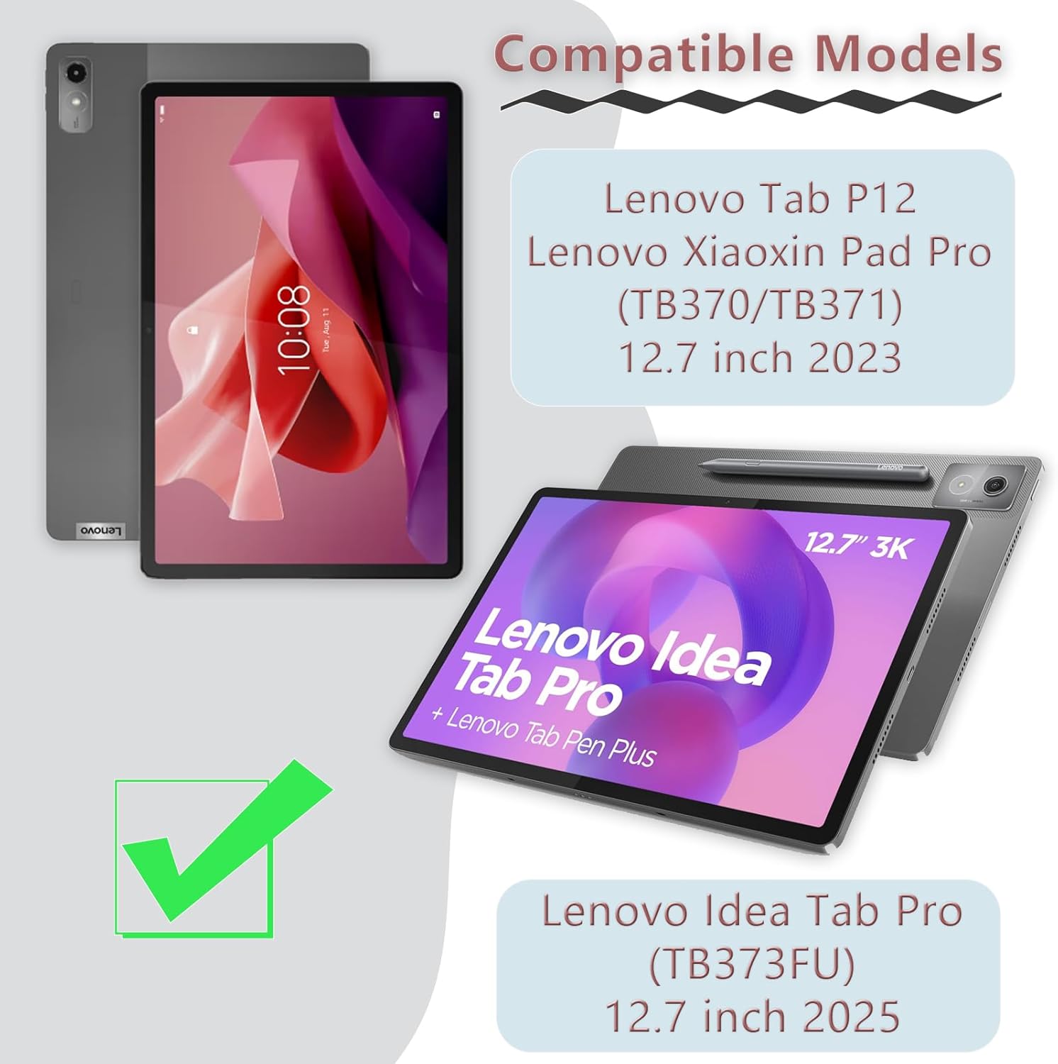 Lenovo Idea Tab Pro 12.7 Case Tablet Stand Cover Kids Heavy Duty Shockproof Black