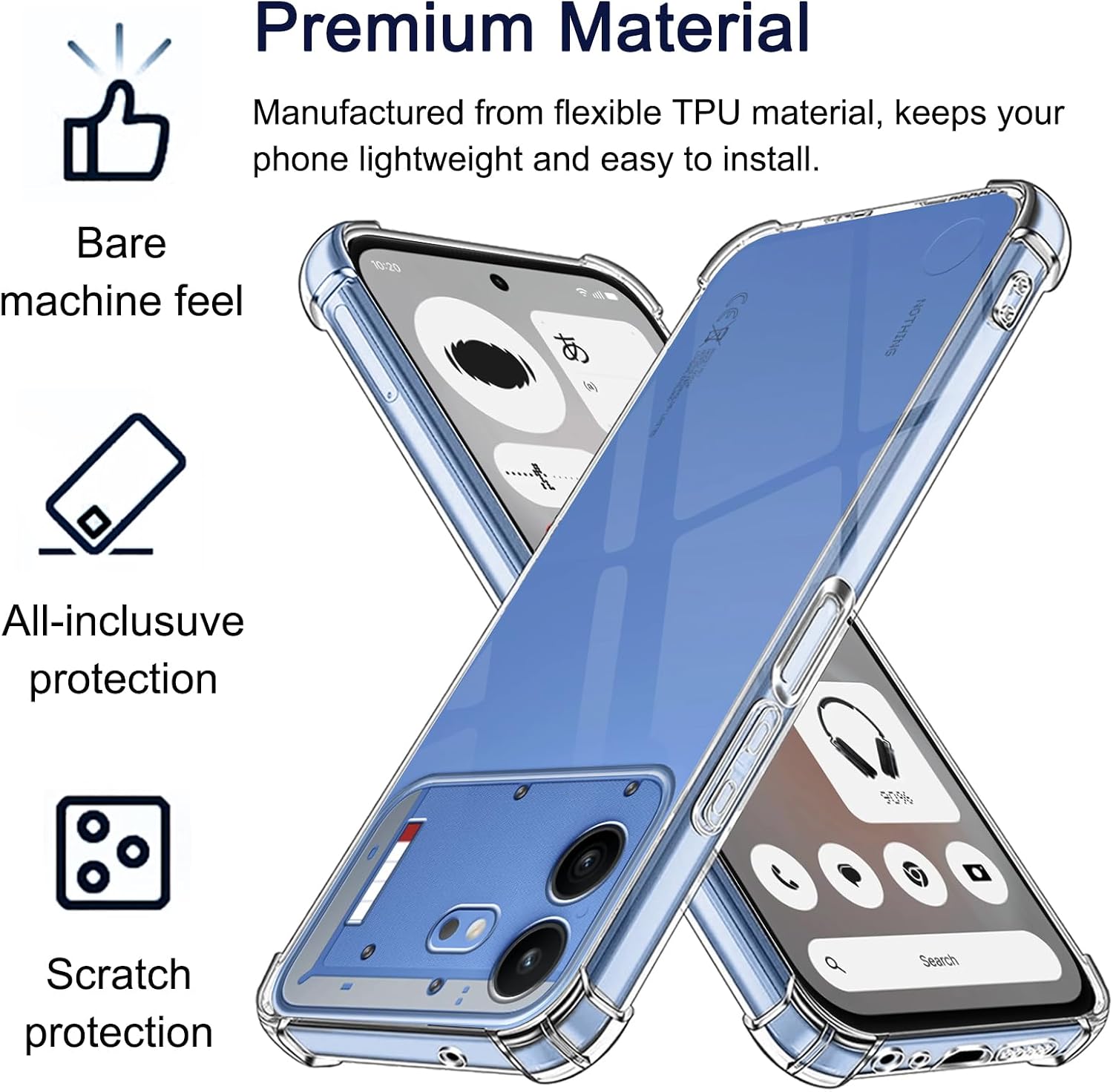 Nothing Phone (4b) Case Clear Silicone Phone Gel Cover
