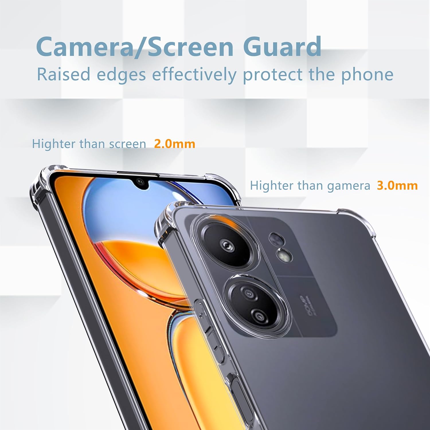 Xiaomi Redmi 13C / Poco C65 Case Clear Silicone Shockproof Gel Phone Cover