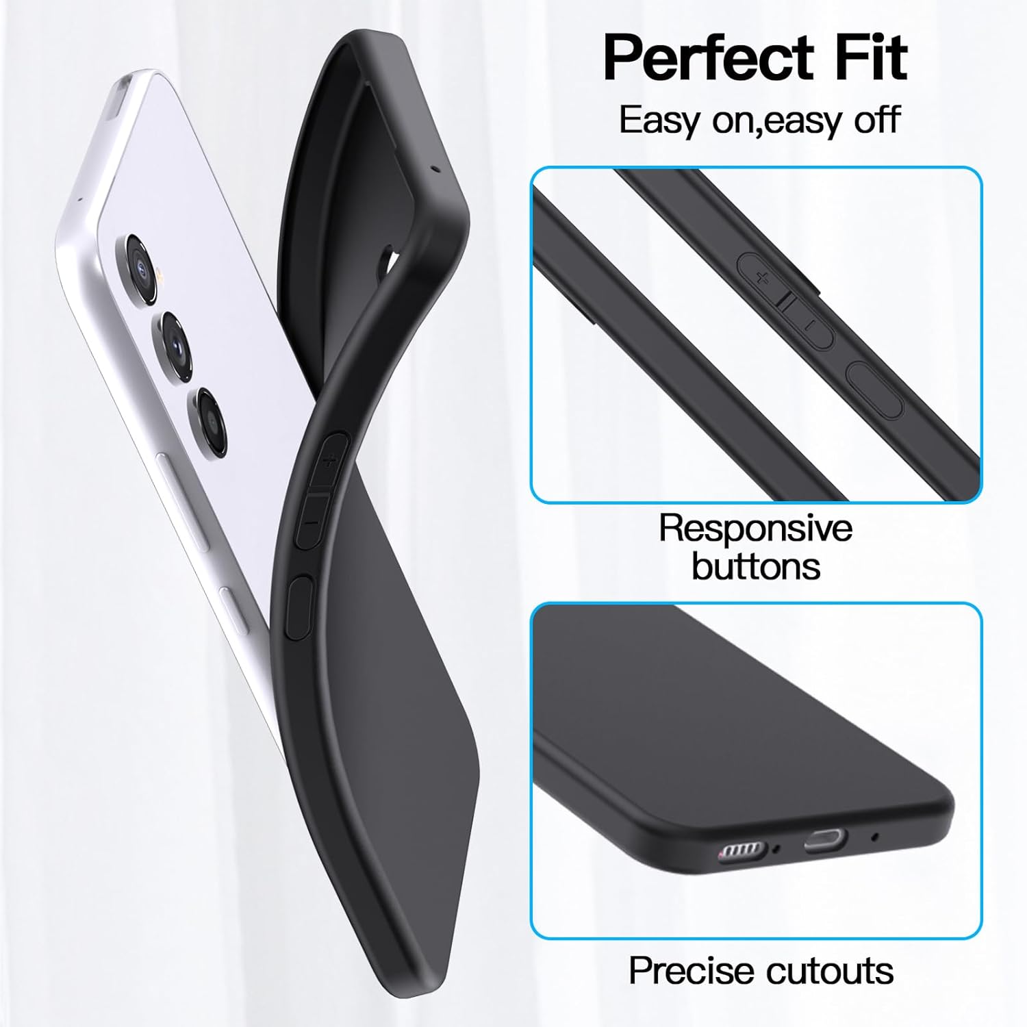 Samsung Galaxy A35 5G Case Matte Soft Black Gel Phone