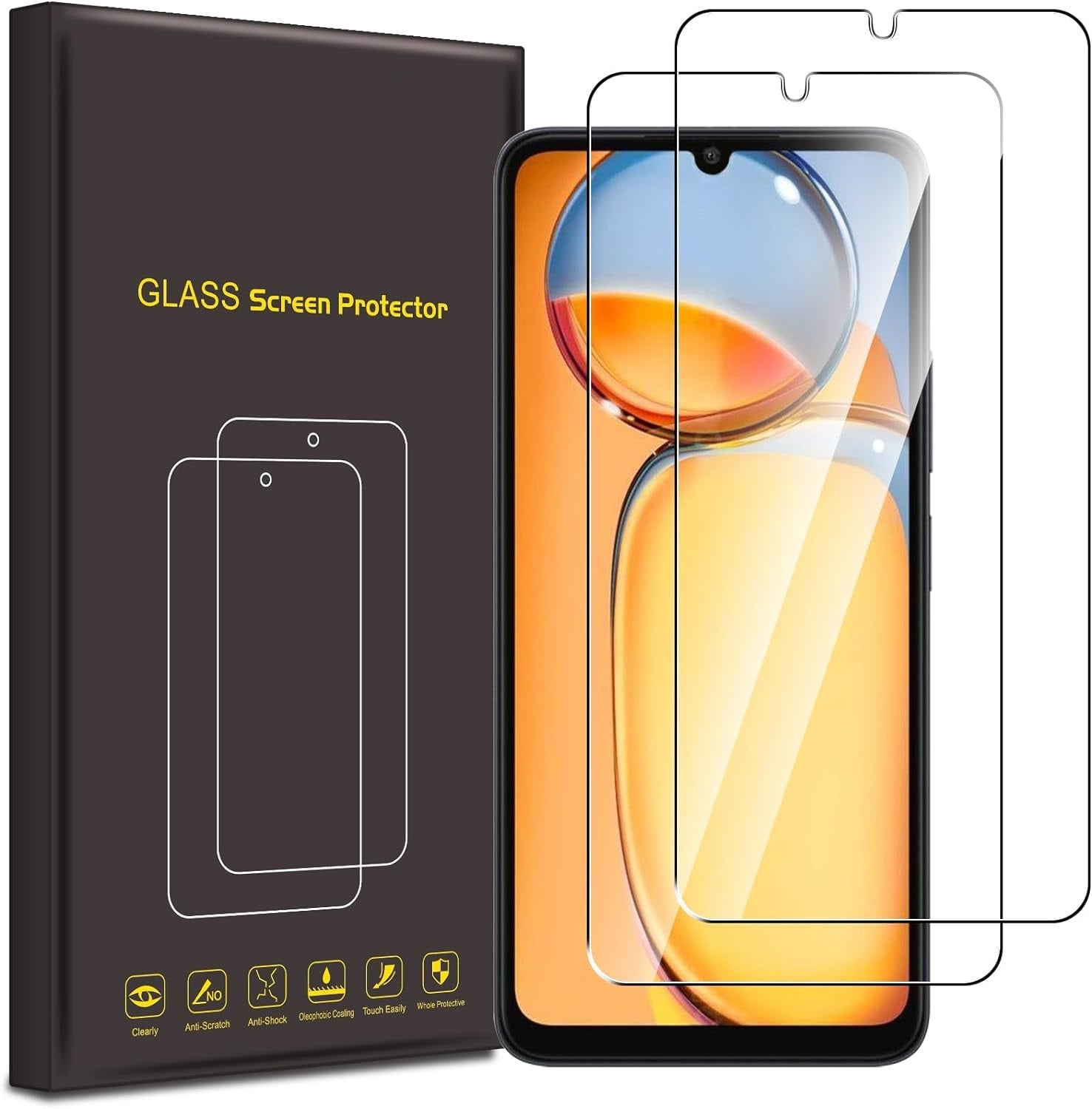 Xiaomi Redmi 13C / Poco C65 Case Carbon Fibre Phone Cover & Screen Protector