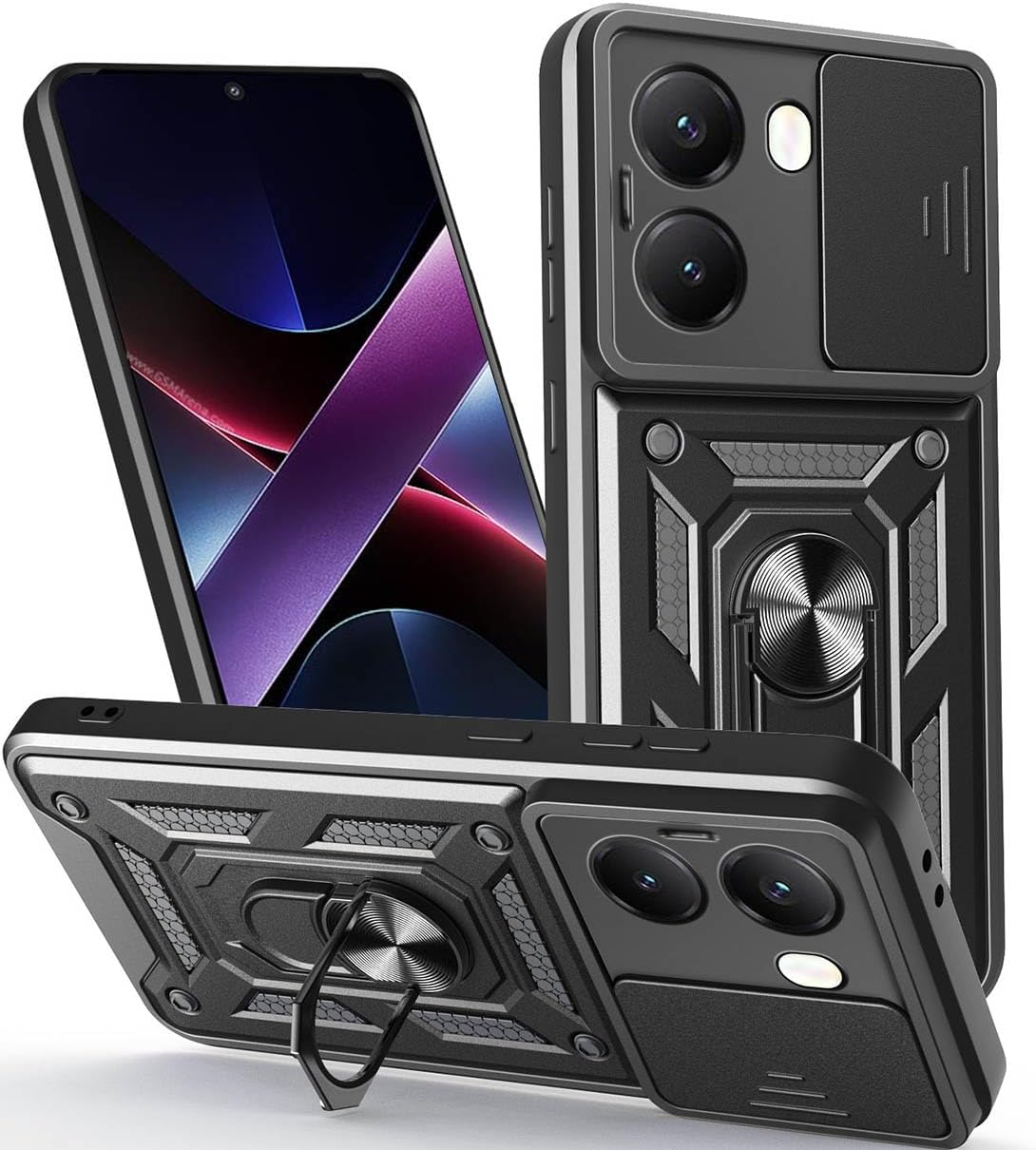Xiaomi Poco X8 Pro / X8 Pro Max Case Shockproof Ring Stand Phone Camera Lens Cover