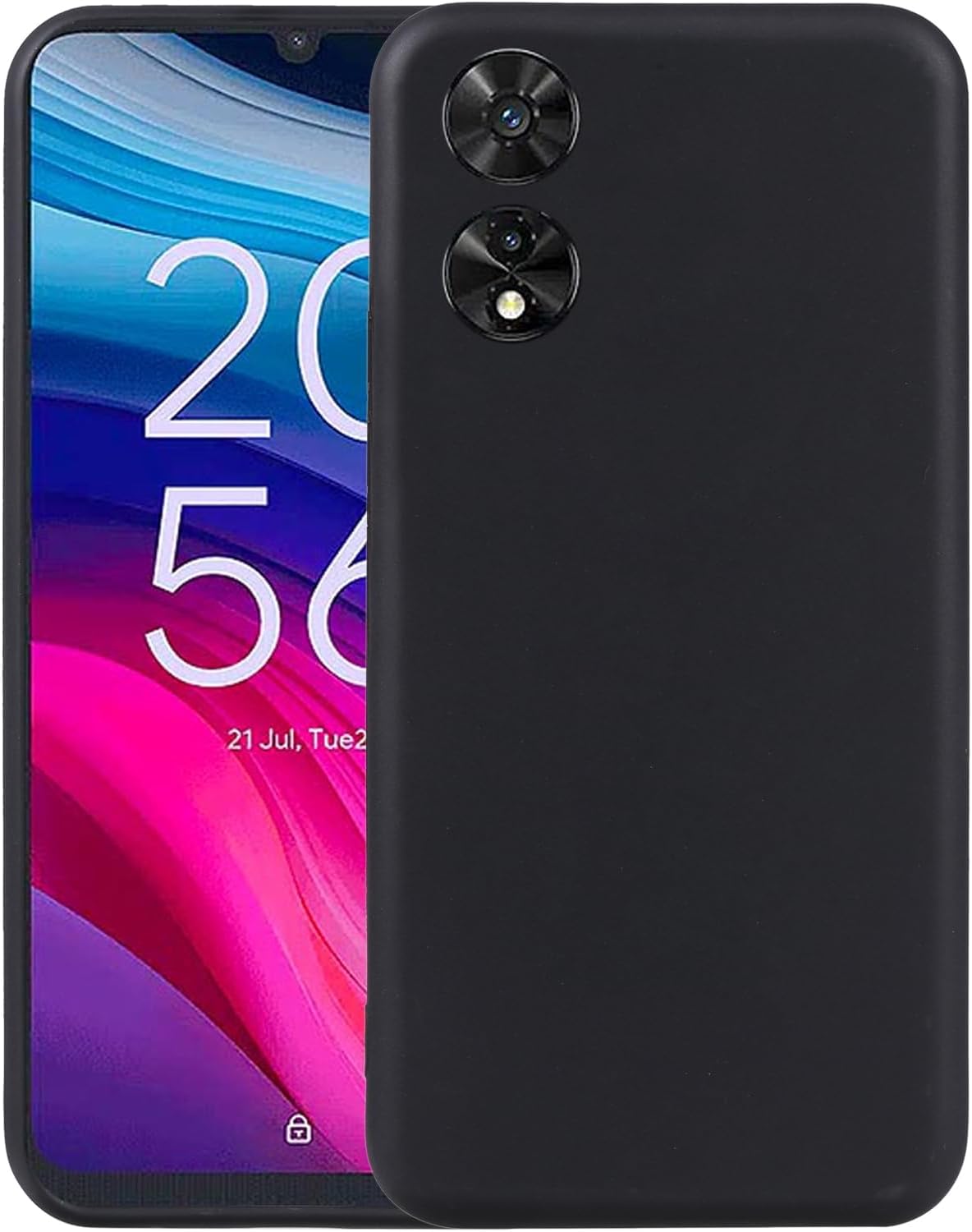 TCL 505 Case Black Gel Phone Cover & Screen Protector