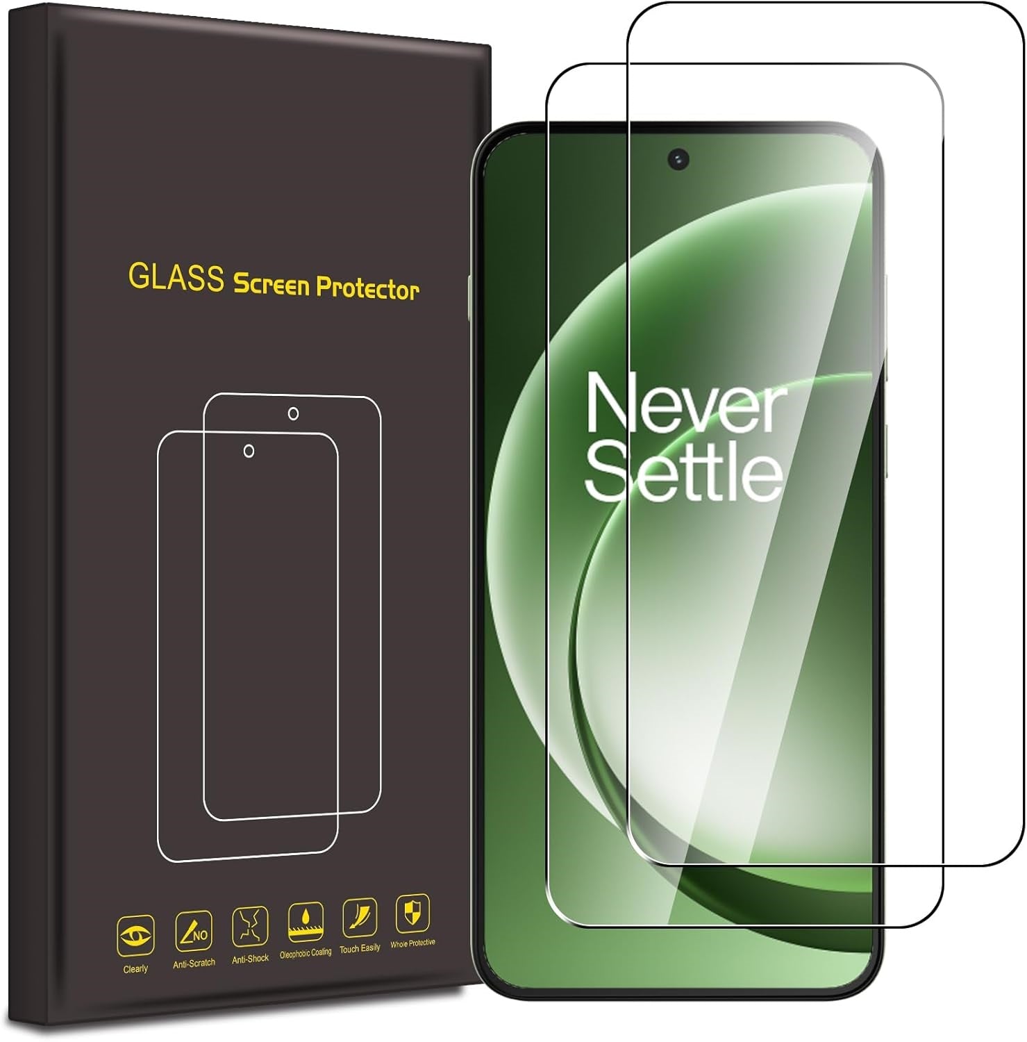 OnePlus 15R Screen Protector Glass 2 Pack