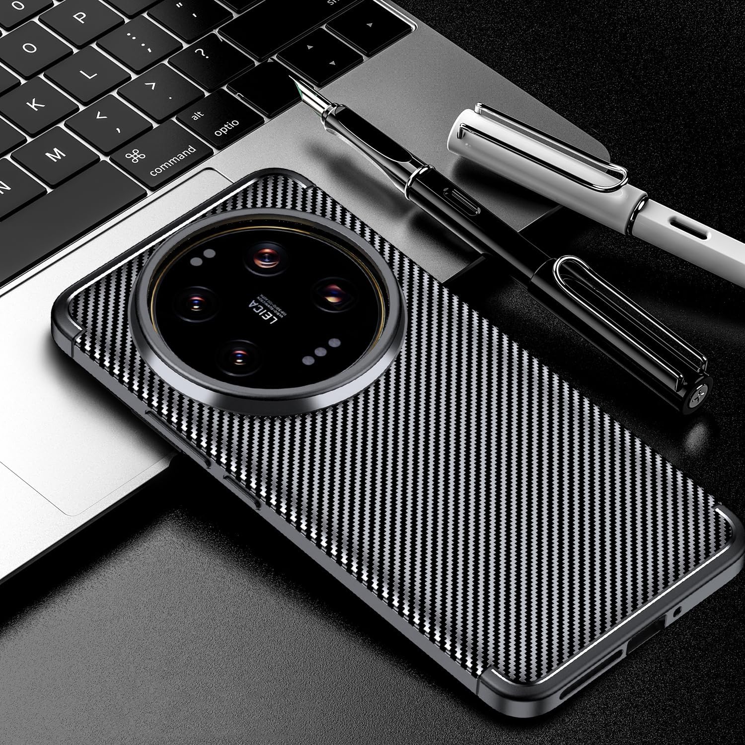 Xiaomi 14 Ultra Case Carbon Fibre Phone Cover & Screen Protector