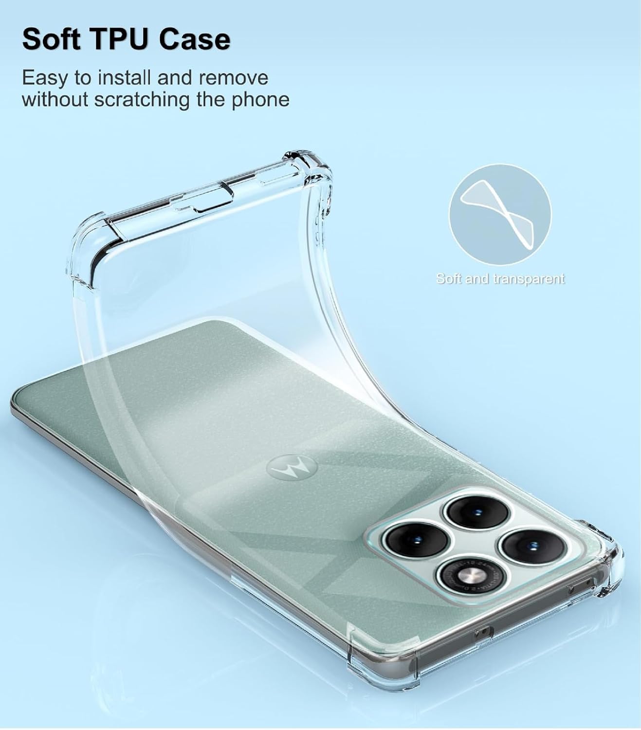 Motorola Edge 70 Fusion Case Clear Silicone Shockproof Gel Phone Cover