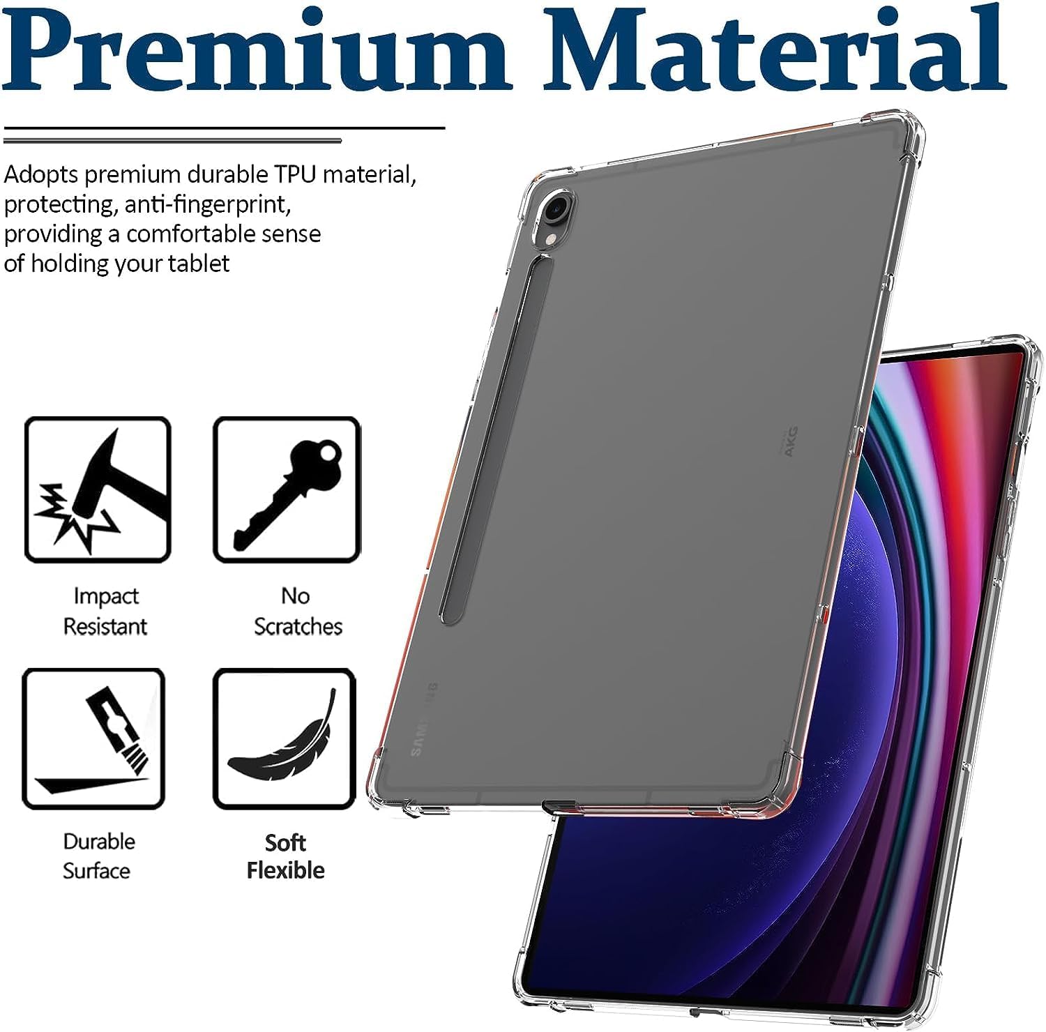 Samsung Galaxy Tab S9 Ultra Case Clear Shockproof Cover