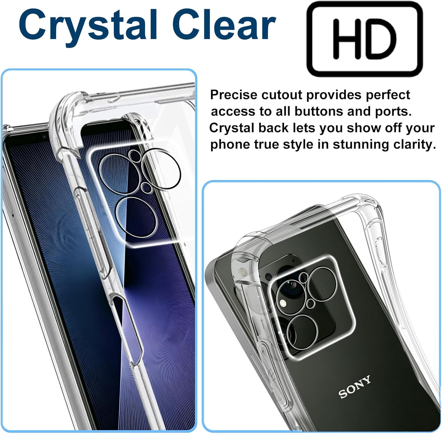 Sony Xperia 1 VIII Case Clear Phone Cover & Screen Protector