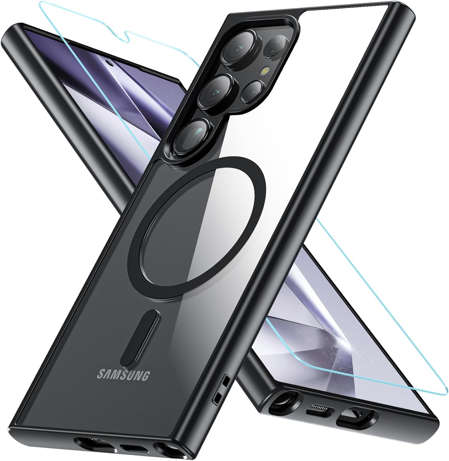 Samsung Galaxy S24 FE Plus Ultra Case Magsafe Phone Cover + Glass Screen Protector