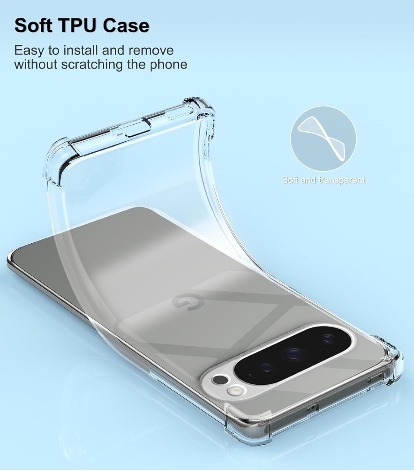 Google Pixel 10 10 Pro 10 XL Case Clear Silicone Phone Gel Cover