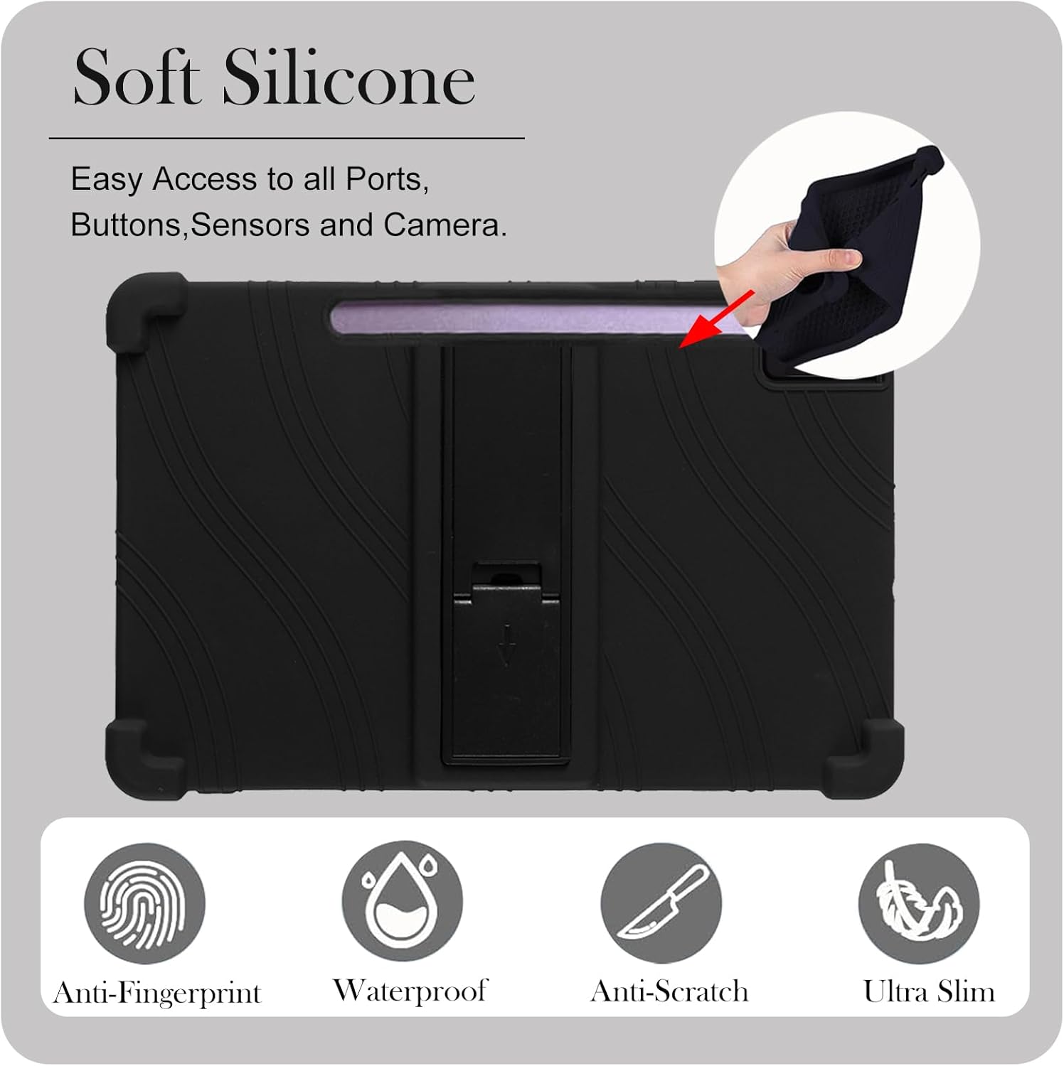 Samsung Galaxy Tab S10 Lite Case Tablet Stand Cover Kids Heavy duty Shockproof Black