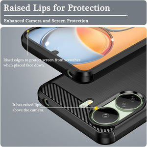 Xiaomi Redmi 13C / Poco C65 Case Carbon Fibre Phone Cover & Screen Protector