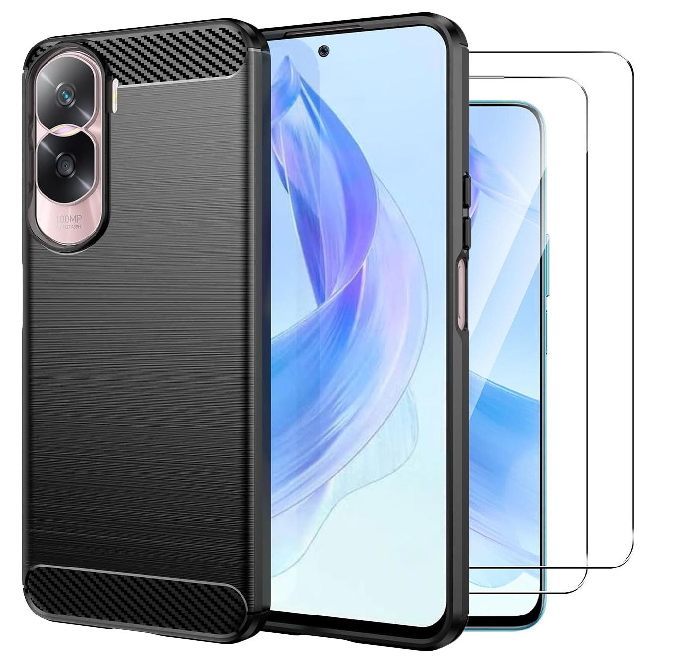 Honor 90 Lite Case Carbon Fibre & Screen Protector