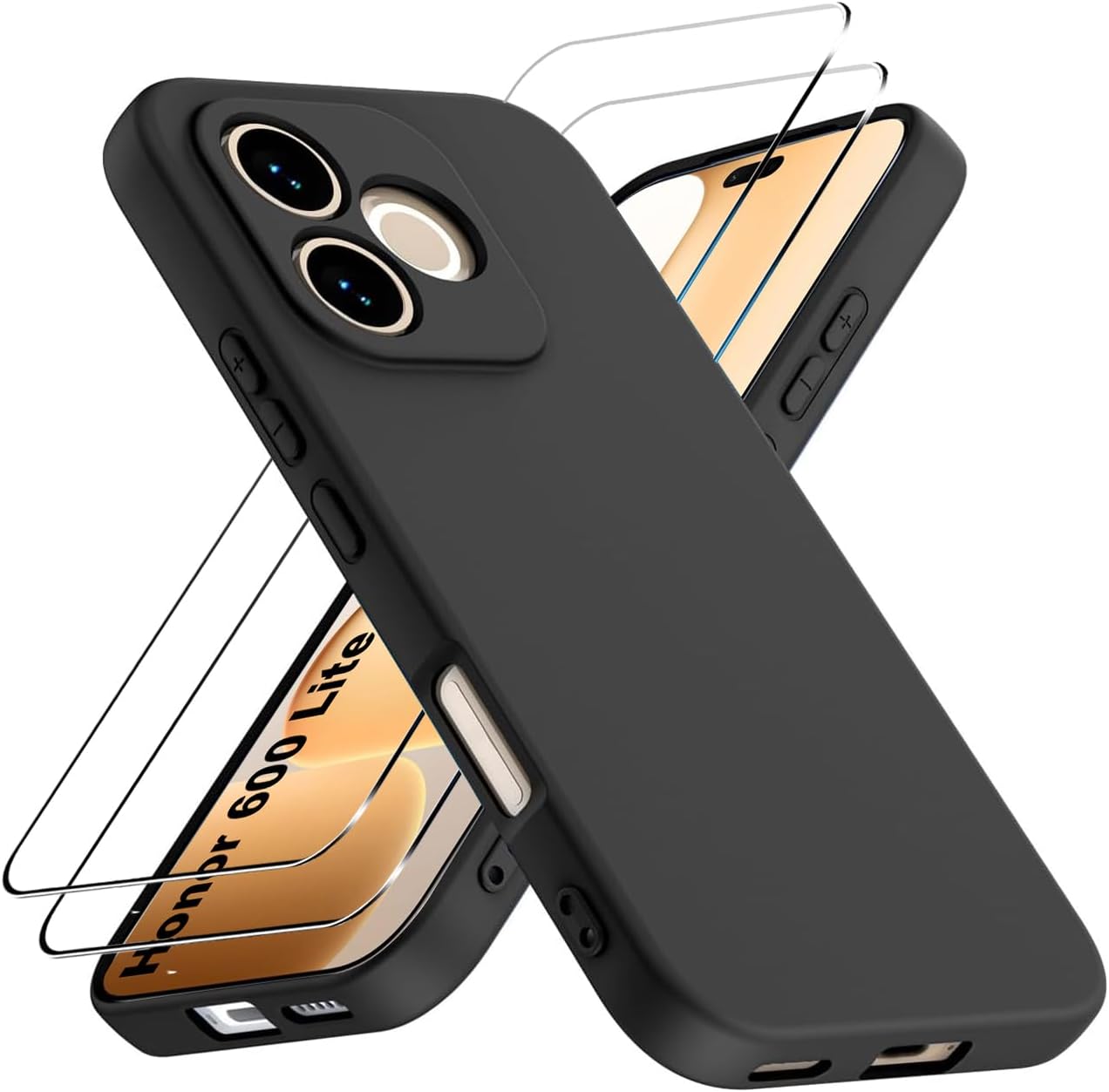 Honor 600 / Lite / Pro Case Matte Soft Black Gel Phone Cover  + Screen Protector