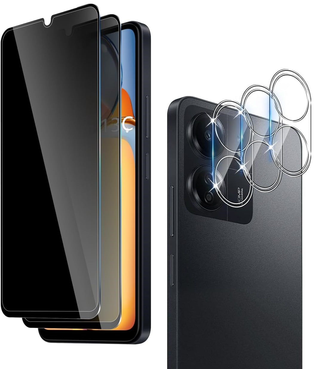 Xiaomi Redmi 13C / Poco C65 Screen Protector Privacy Anti-Spy + Camera