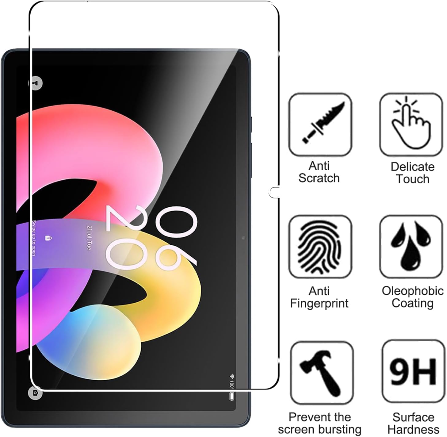 TCL TAB 10L Gen 4 10.1 Inch Glass Screen Protector [2 Pack}