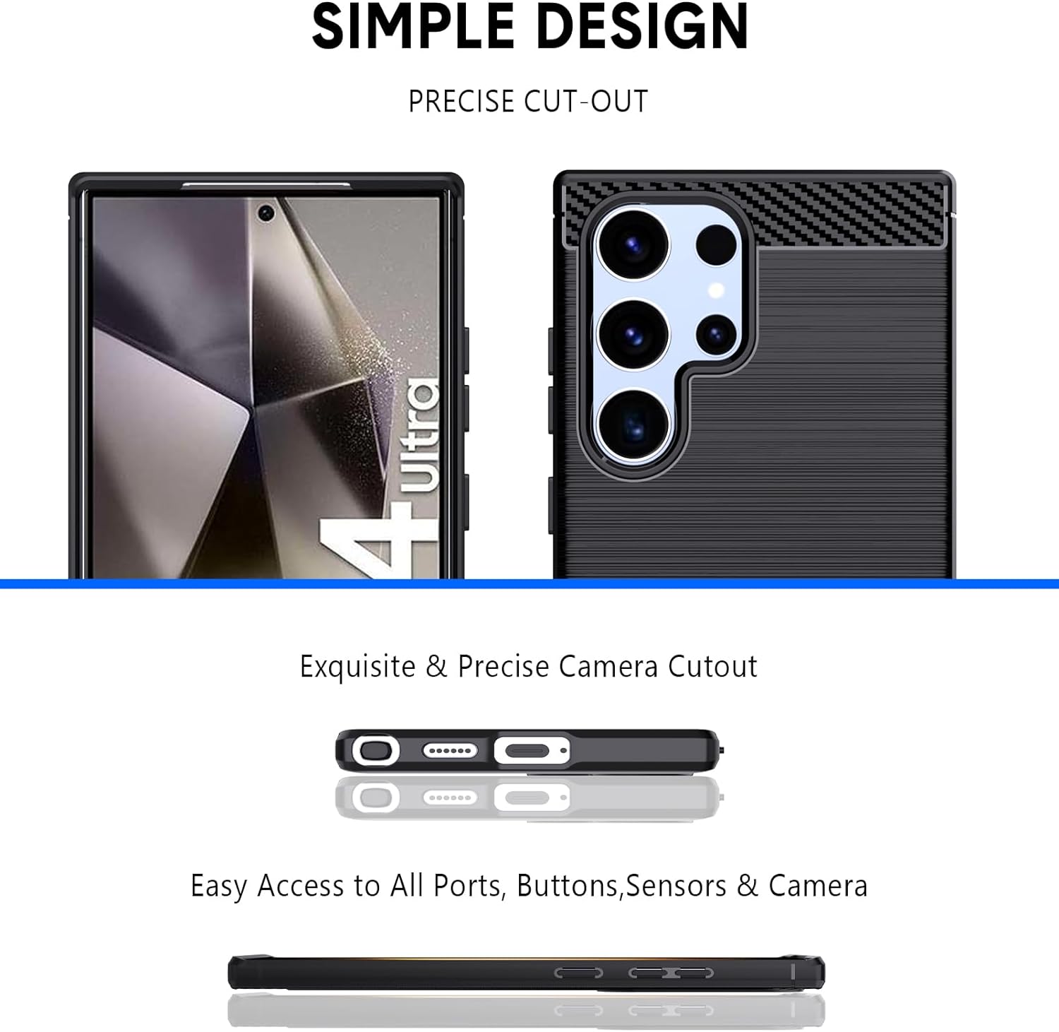 Samsung Galaxy S24 Plus Ultra Case Carbon Fibre Phone Cover