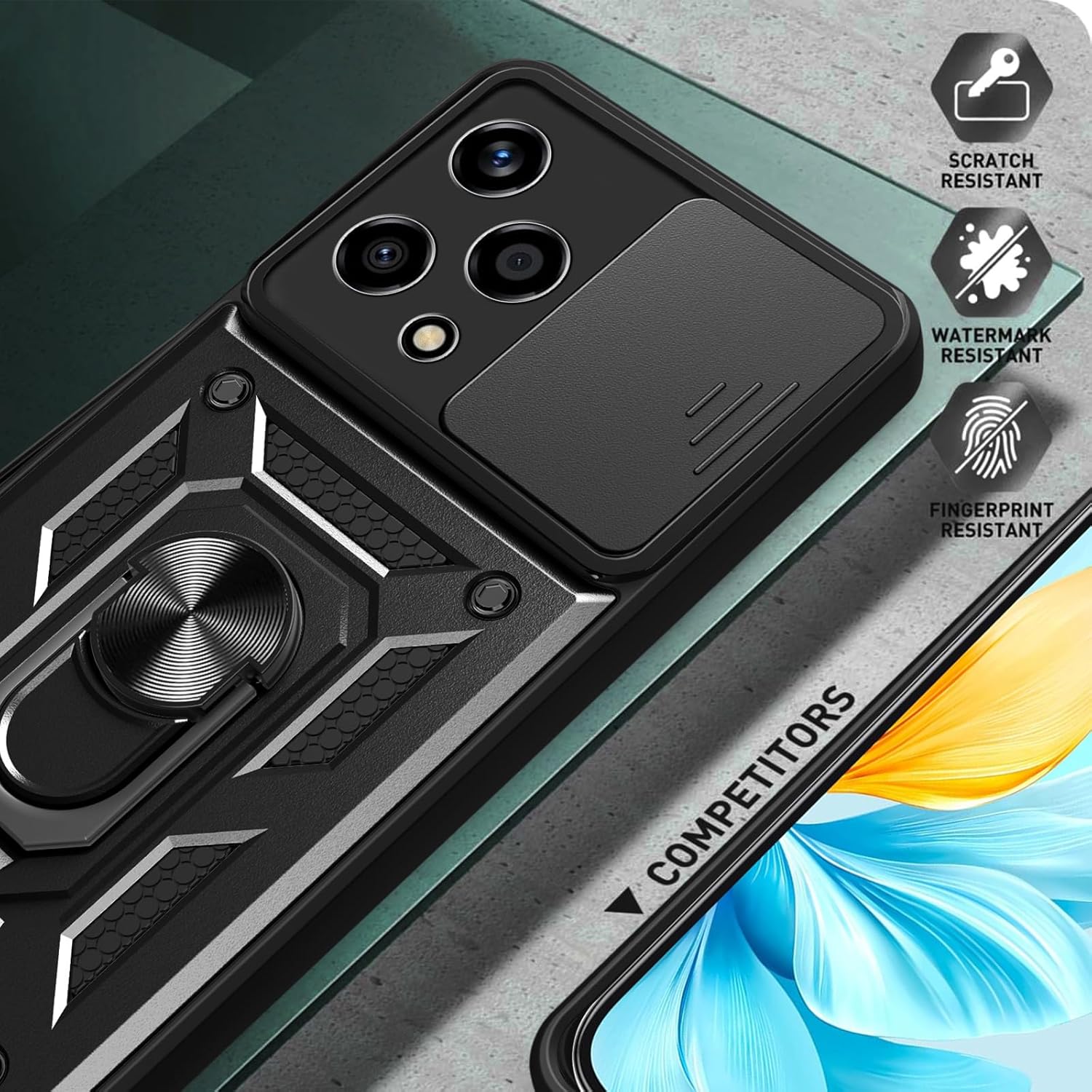 Honor 200 Lite Pro Case Shockproof Ring Phone Cover & Screen Protector