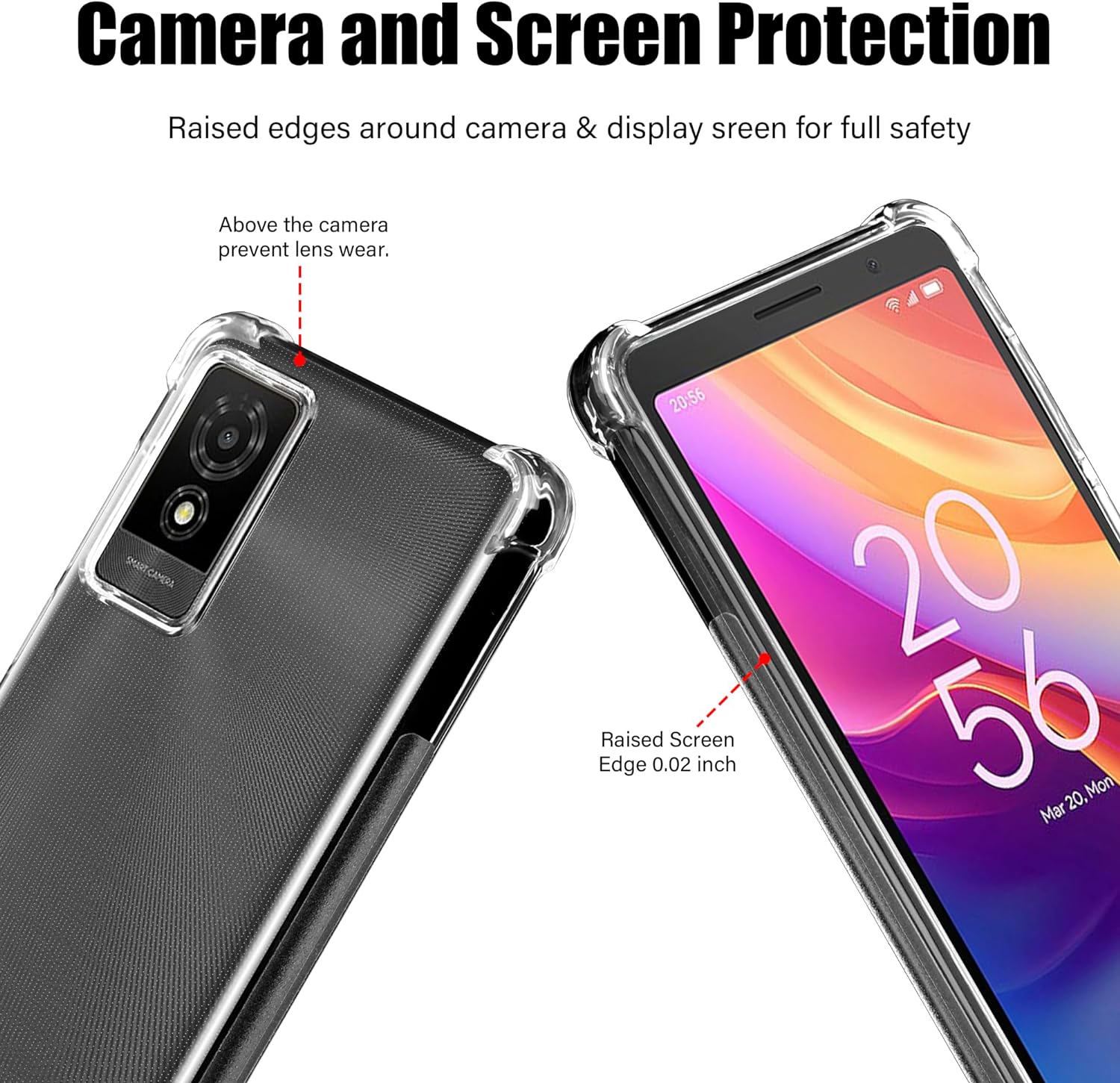 TCL 501 Case Clear Silicone Shockproof Gel Phone Cover