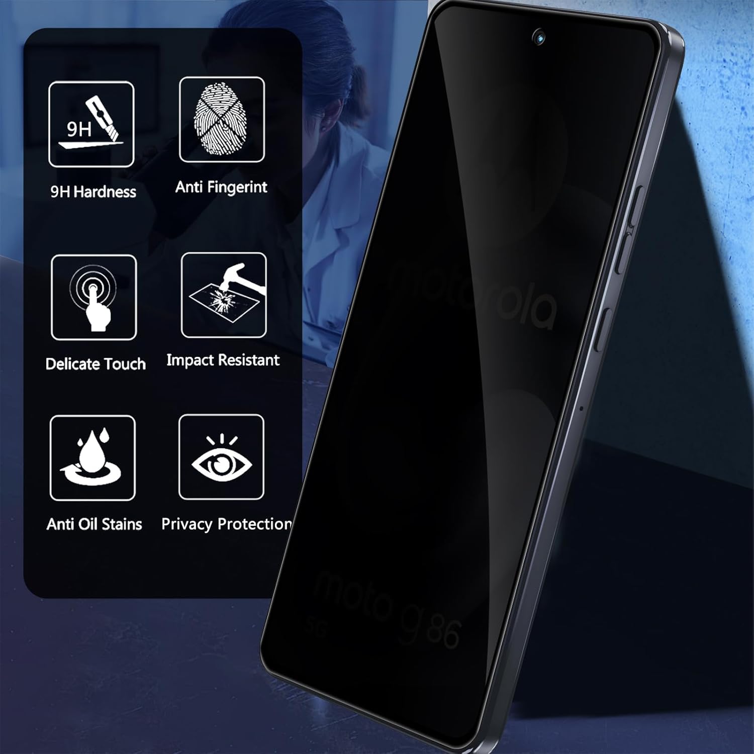 Motorola Moto G86 Screen Protector Privacy Anti-Spy