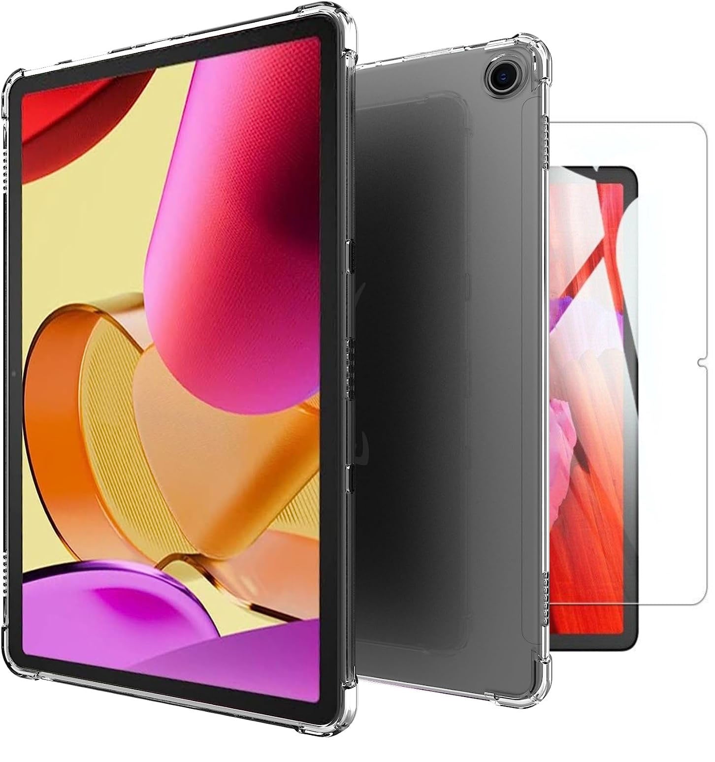 Amazon Fire Max 11 Case Clear Shockproof Cover Glass Screen Protector