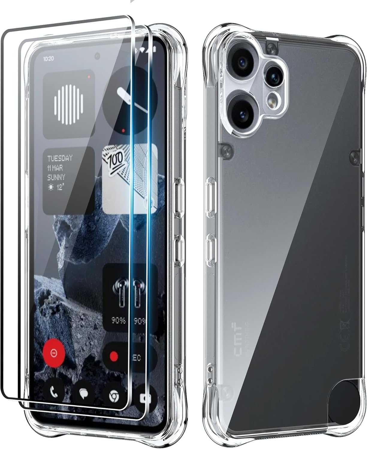 Nothing CMF Phone 2 Pro Case Clear Phone Cover & Screen Protector