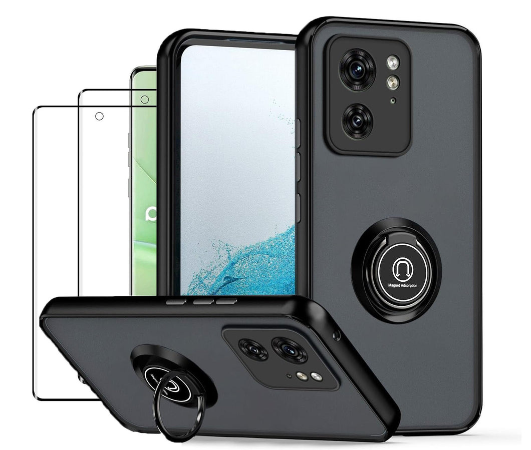 Motorola Edge 40 Case Kickstand Shockproof Cover Heavy Duty & Screen Protector